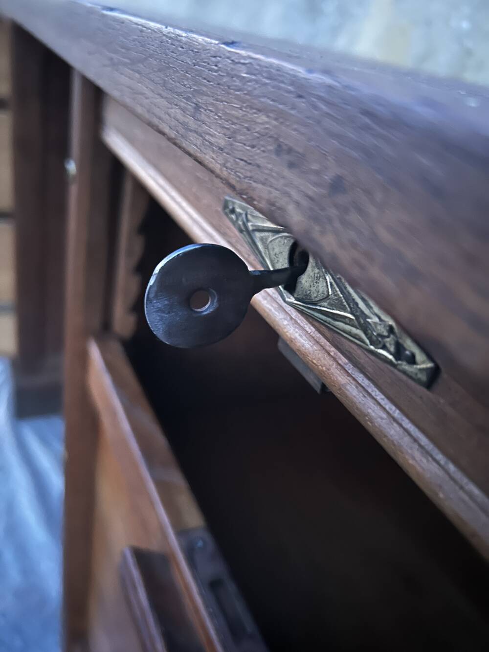 Bureau de notaire, meuble de métier, bois, vintage, début XXème.