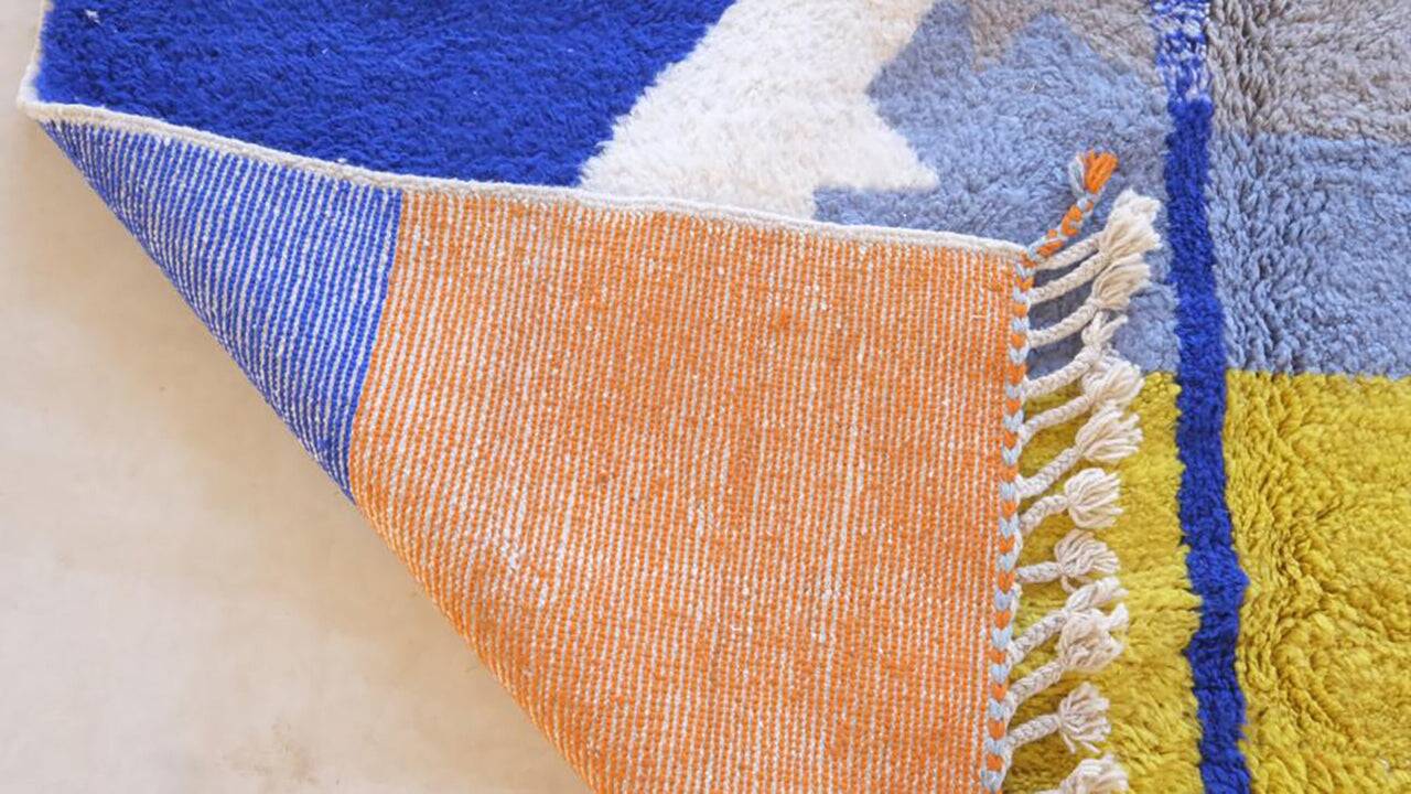 Custom-made traditional hand-woven wool Berber rug