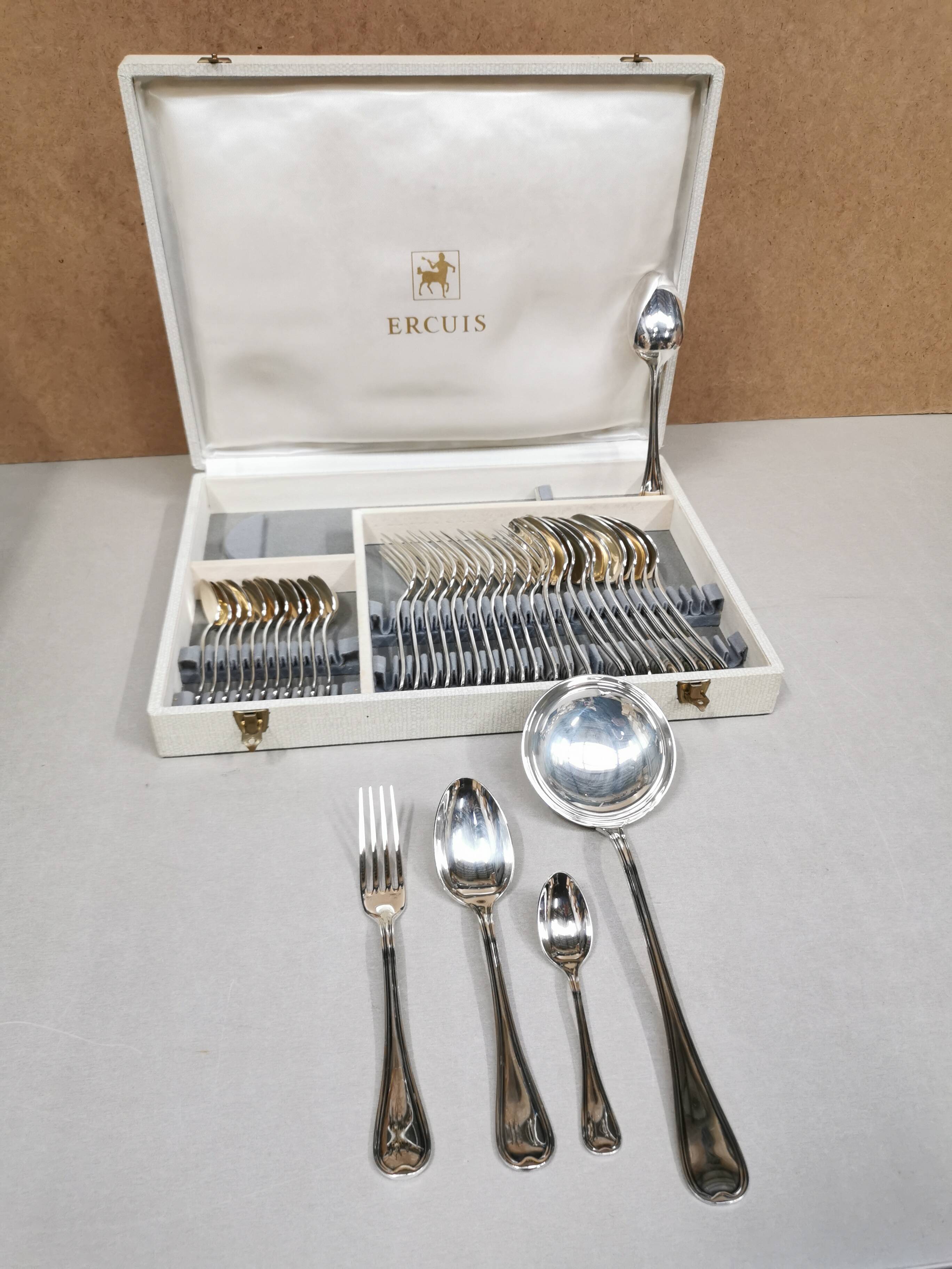 Ercuis 100 37-piece cutlery set, silver metal