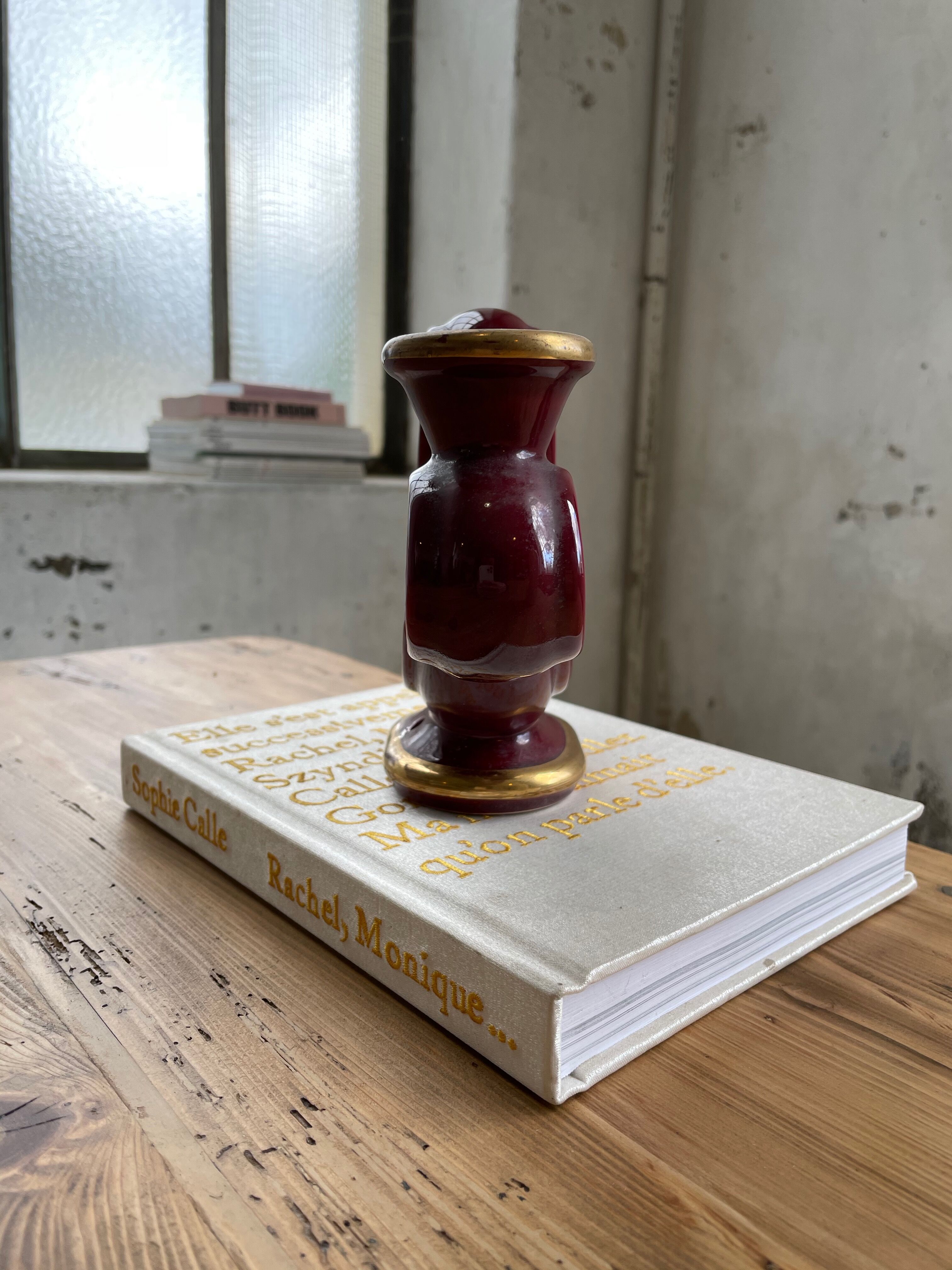 Vintage Vallauris red ceramic candlestick