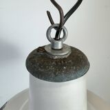 Industrial British White Enamel Factory Pendant Lamp from Benjamin, 1960s