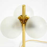 1960s Space Age brass table lamp by Kaiser Leuchten  with 3 glass globes