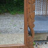 Ancien grand miroir en bois sculpté 62/93