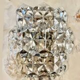 Kinkeldey glass and chrome wall lamp, XXL model, 1970s