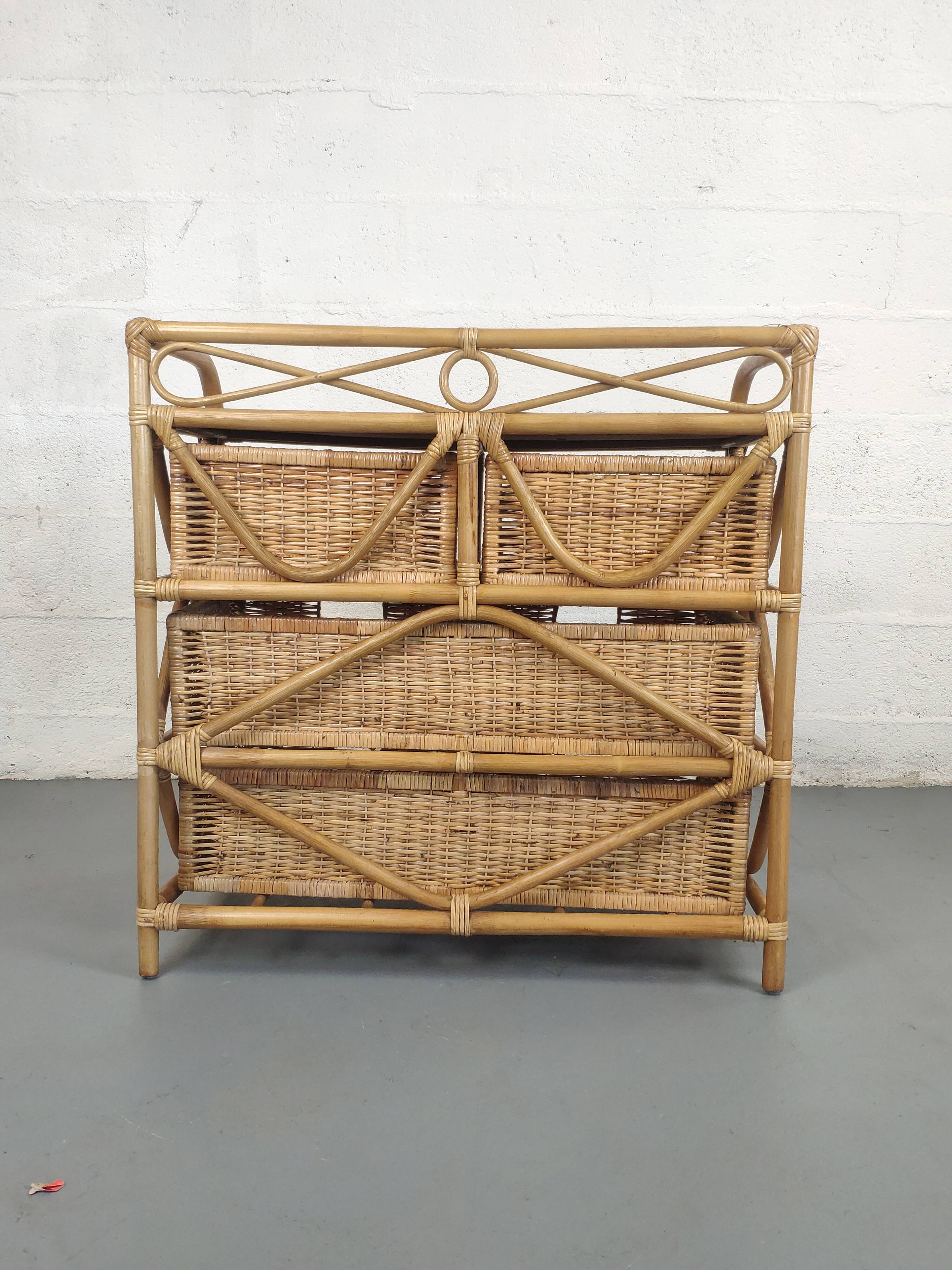 Rattan chest of drawers 4 drawers