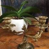 Two-pointed bronze chandelier