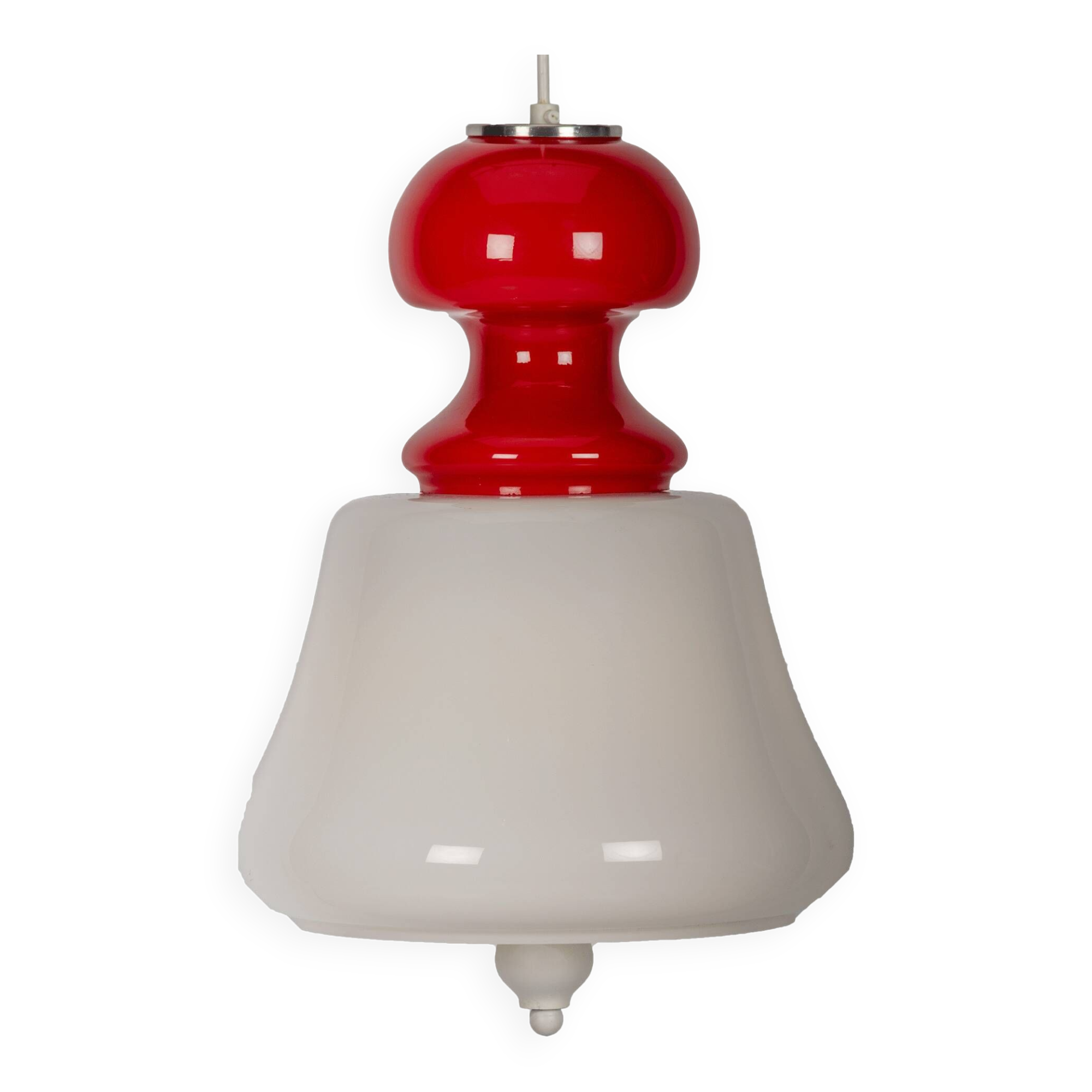 Suspension blanc et rouge space age