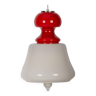 White and red space age pendant lamp