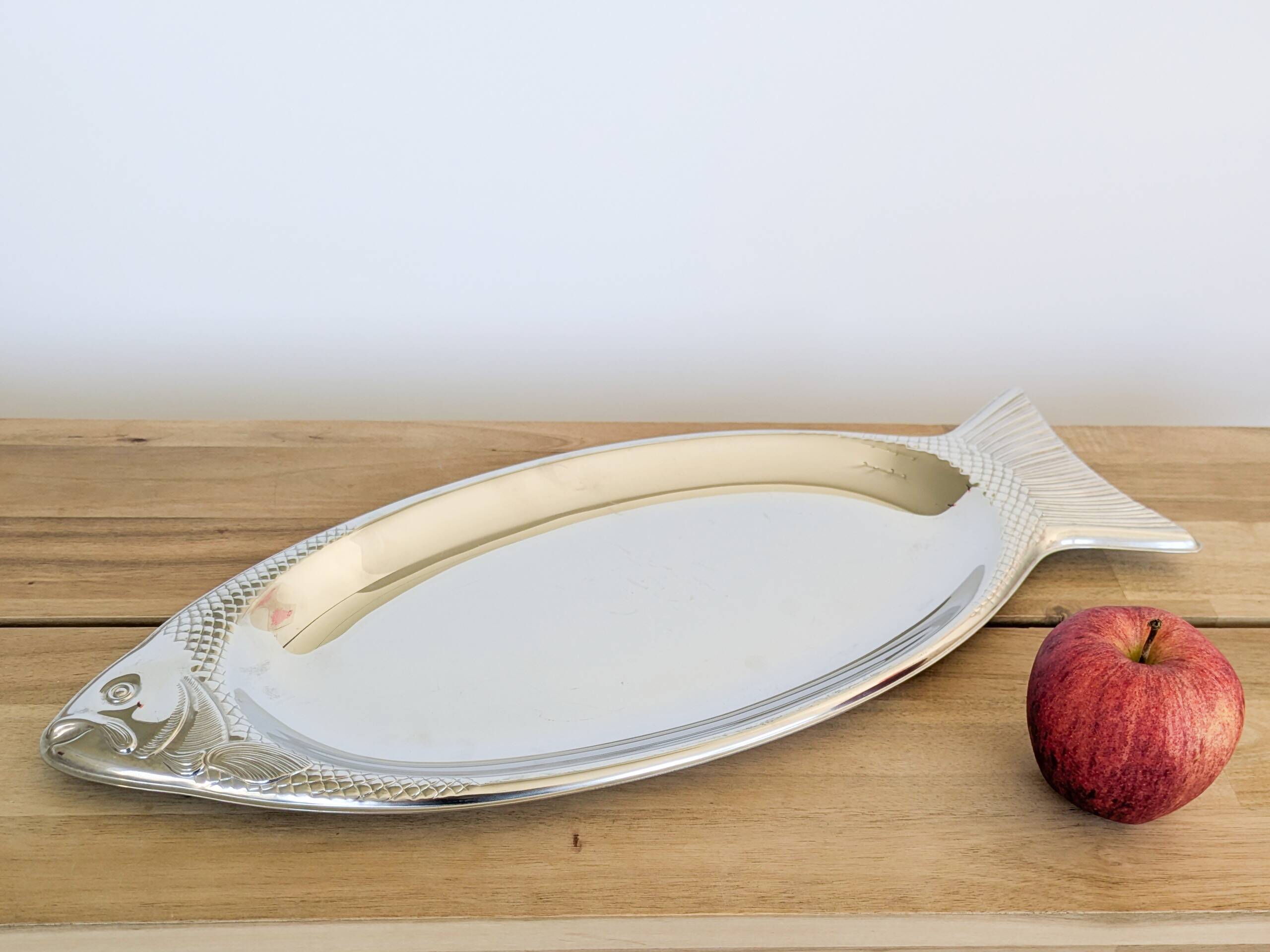 Vintage WMF Cromargan fish serving platter, stainless steel