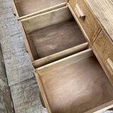XL oak counter, trade furniture with multi-drawers