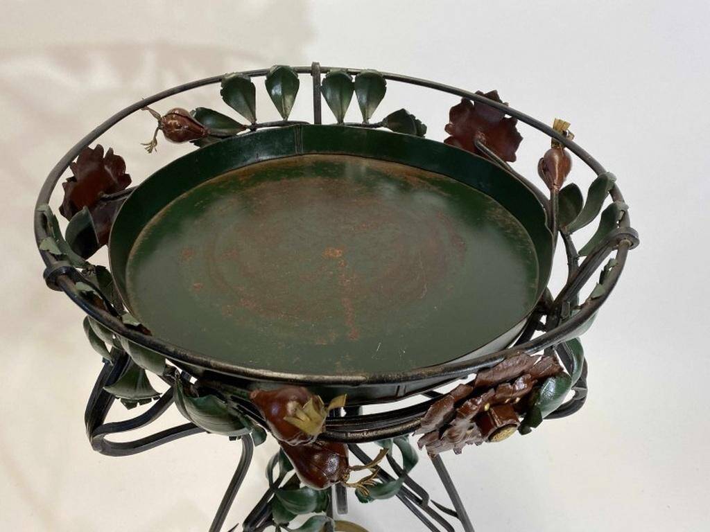 Art Nouveau wrought iron flower support