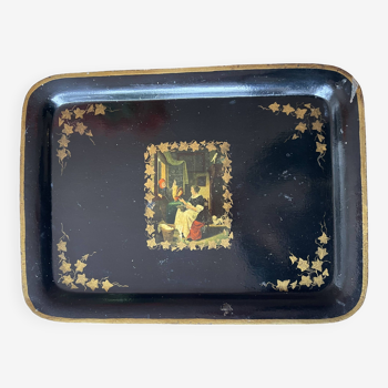 Napoleon III style painted metal tray