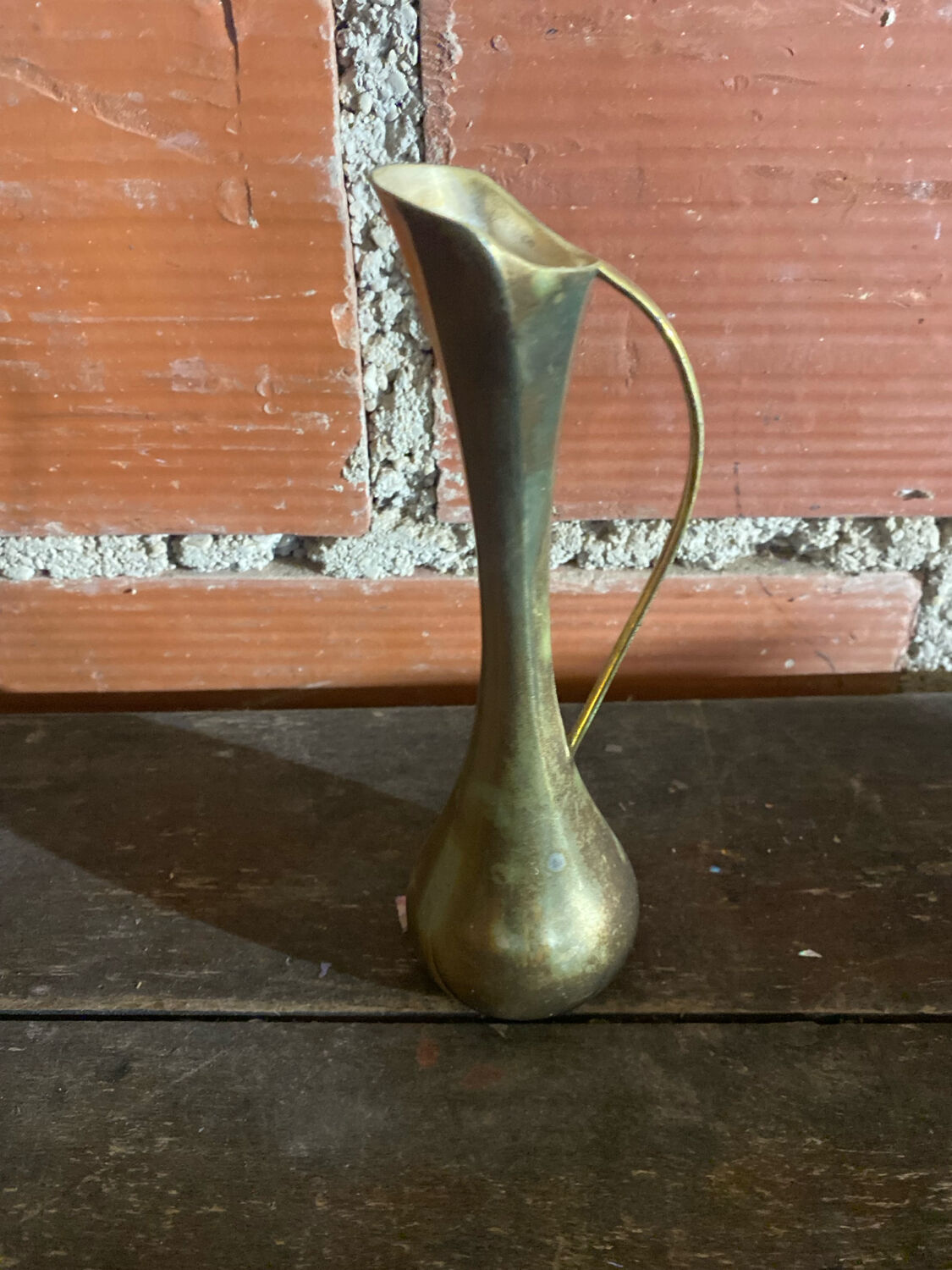 Vintage Gold Metal MCM Bud Soliflore Vase