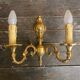 Pair of Double Wall Lights in Antique Louis XV Style, Gilded Bronze Vintage #D67
