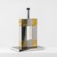 Sandro Petti. Geometric lamp in silvered and gilded metal. 1970s.