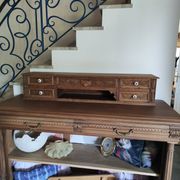 Antique carved oak desk.