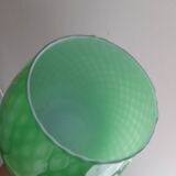 Beau vase cognac vert en opaline italienne