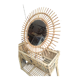 Rattan sunburst mirror, circa 1960, 72 cm in diameter