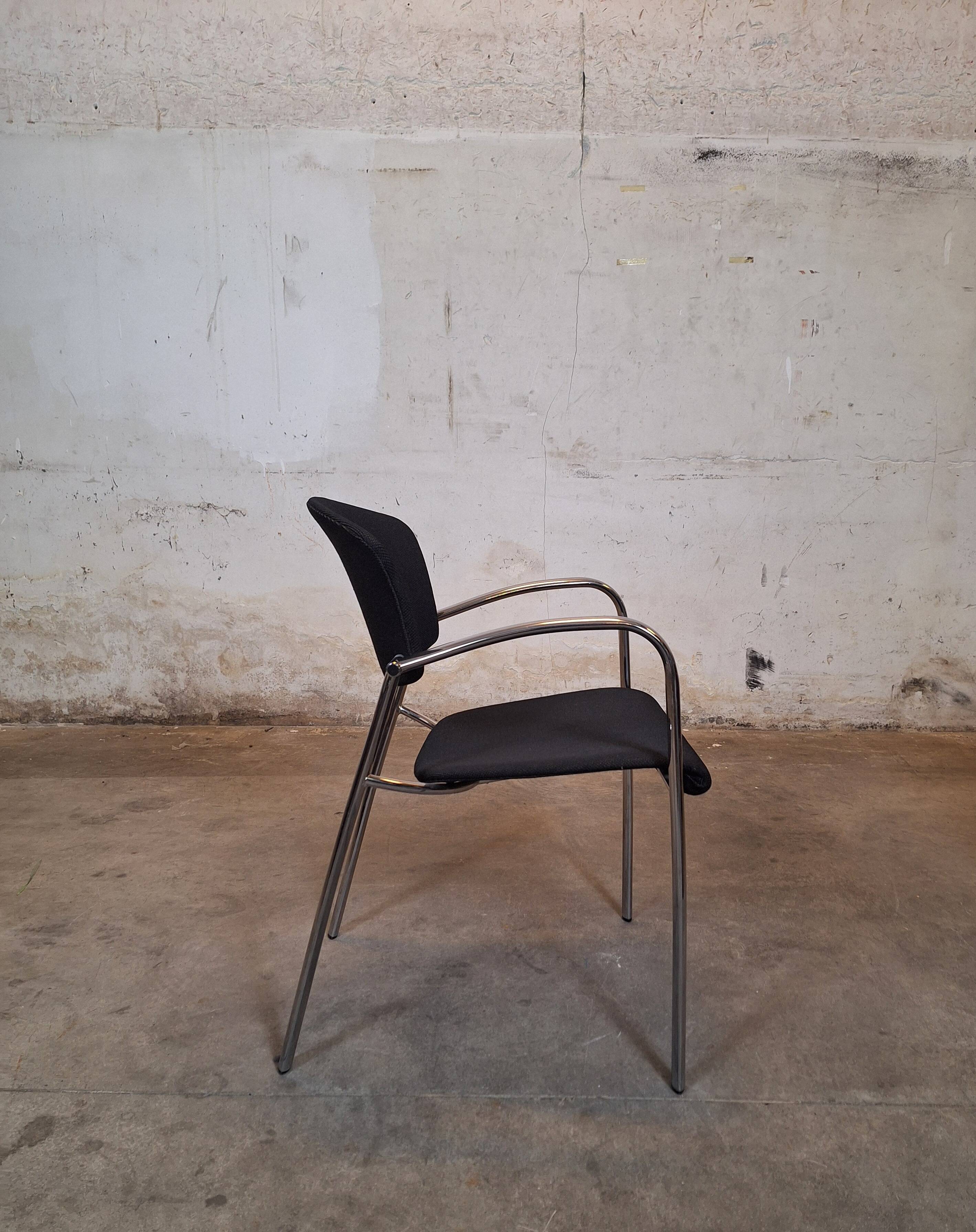 Brayton International Collection Steelcase black and aluminum chair