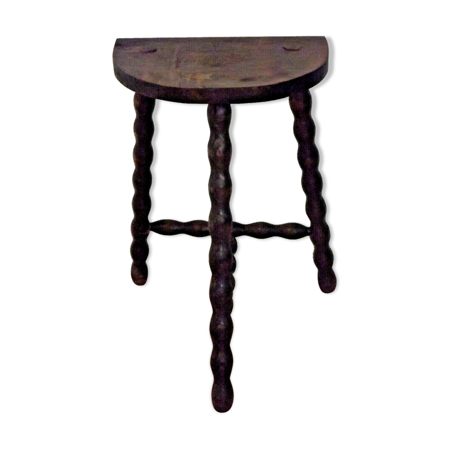 French antique wood hand made stool