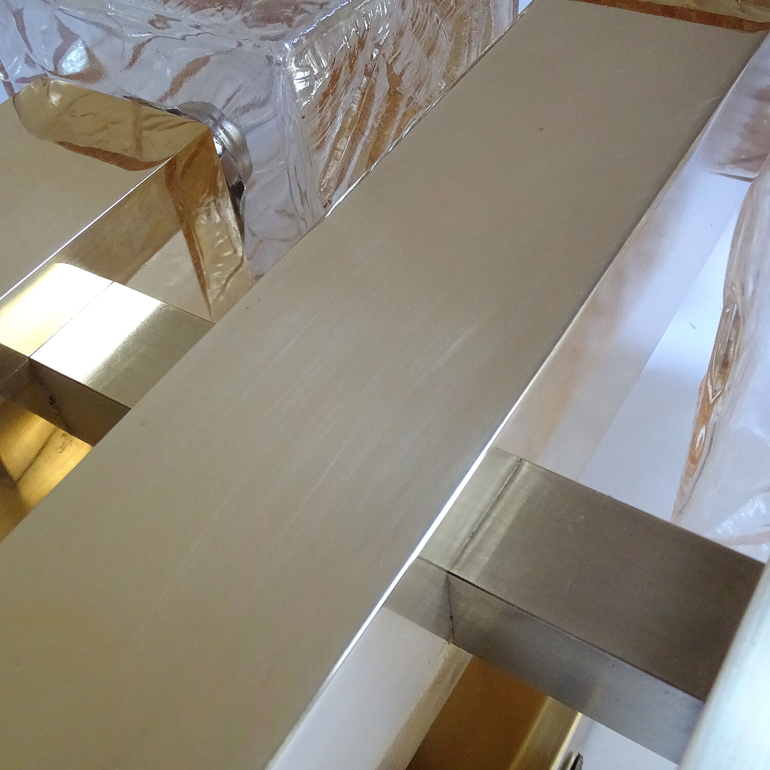 Vintage wall lamp Kalmar Austria, brass glass, 60s