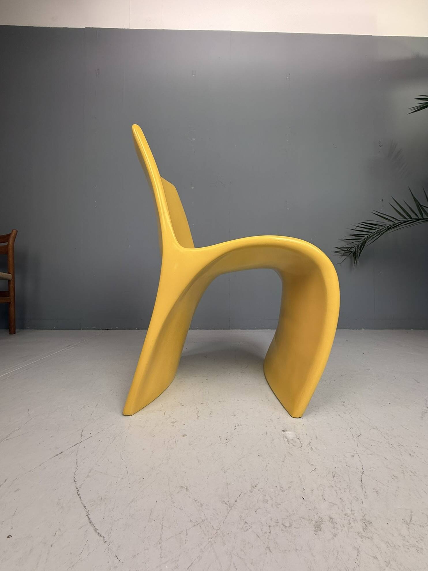 Sculptural Molded Fiberglass Chair, Europe, 1970s