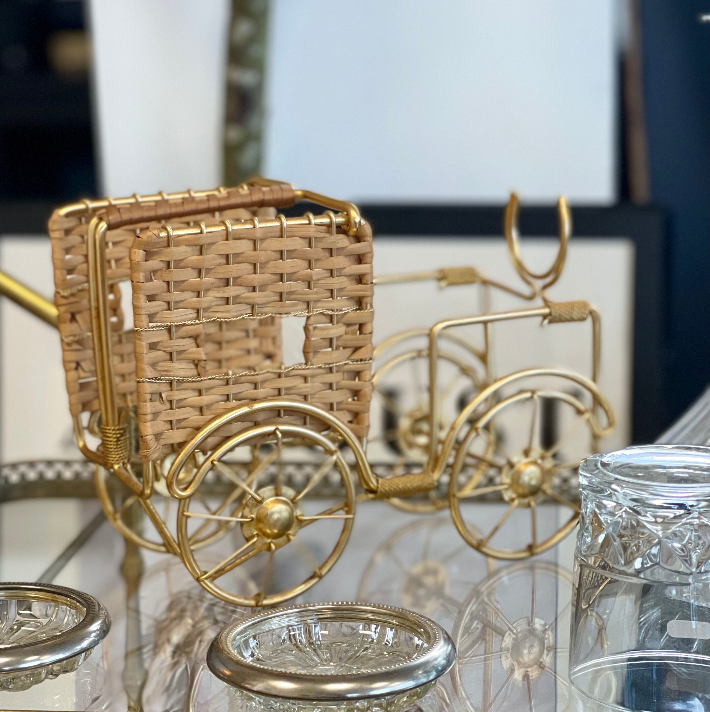 Wicker bottle holder 1970