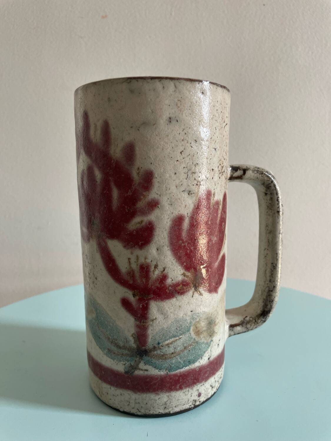 Vintage tankard signed Gustave Reynaud – Atelier Le Mûrier, Vallauris –