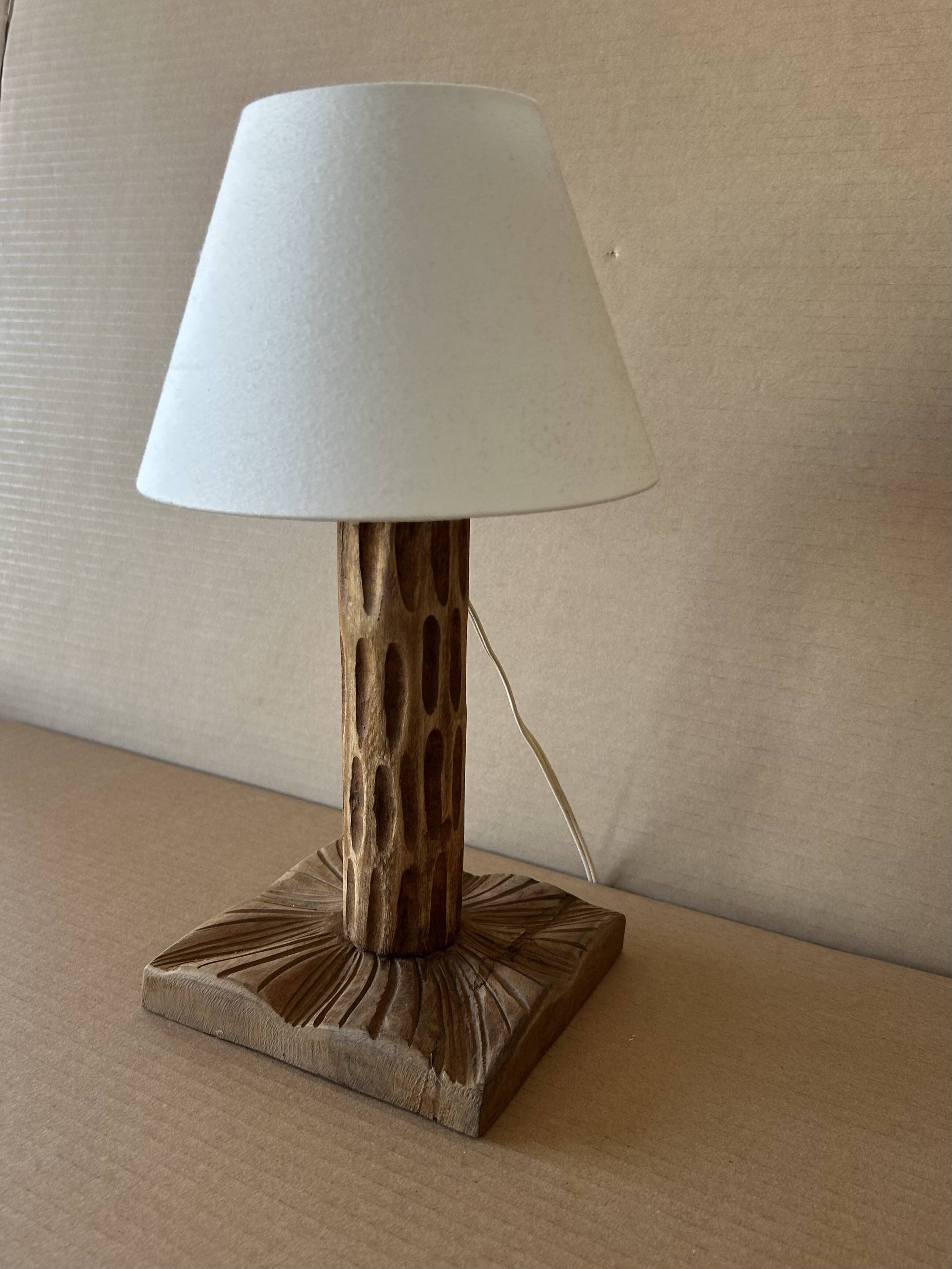Vintage wooden table lamp
