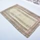 Tapis turc à motifs floraux beiges Oushak, référence 3085