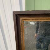 Antique rectangular mirror, carved frame