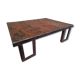 Industrial coffee table pallet table steel cinnamon brown