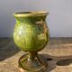 4 verres ou tasses en céramique grès émaillé vert