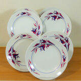Sept assiettes plates modèle "Provence" Niderviller - Assiettes anciennes Niderviller