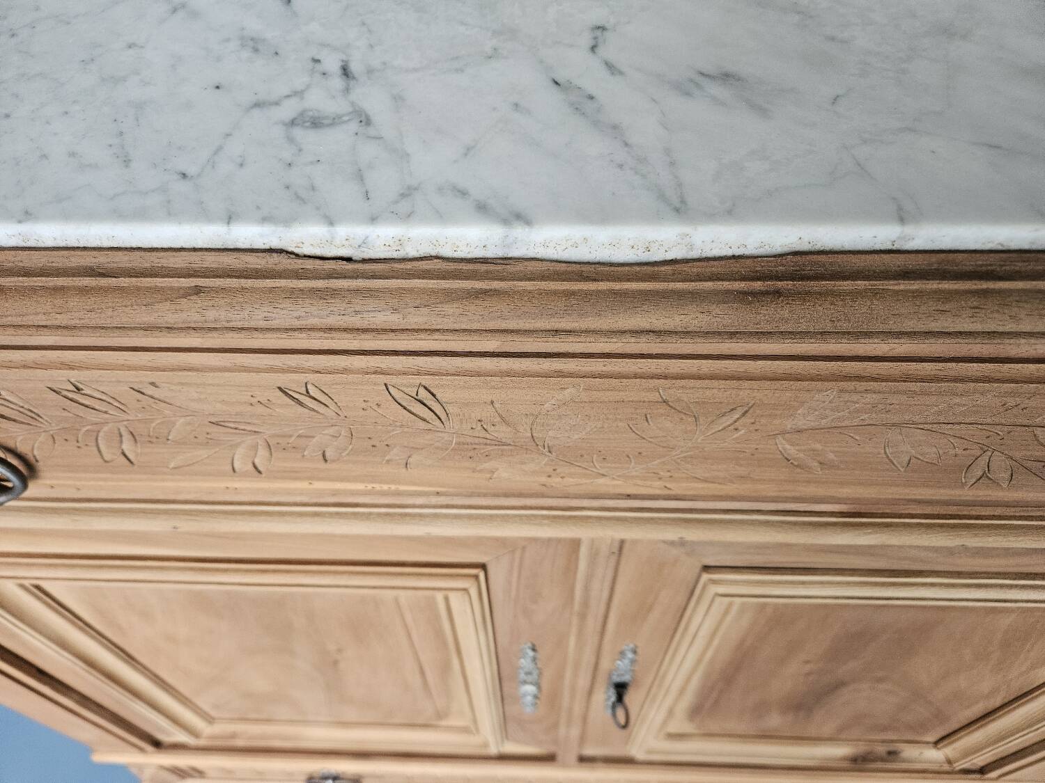 Marble buffet with interior drawer