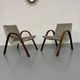 Set of 2 vintage design Bow-Wood Steiner armchairs, 1950s.