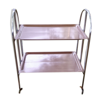 Folding two-tray rolling service table
