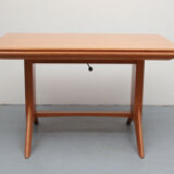1950s coffeetable in cherrywood, adjustable in height