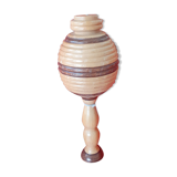Bilboquet ancien bicolore en bois tourné
