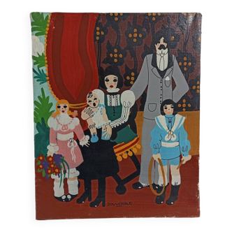 Oil on canvas the beautiful famille by jehanne jouvenaud