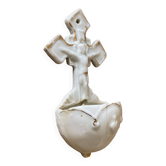 Small antique porcelain wall stoup