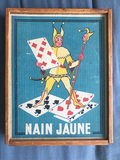 Old yellow wooden dwarf