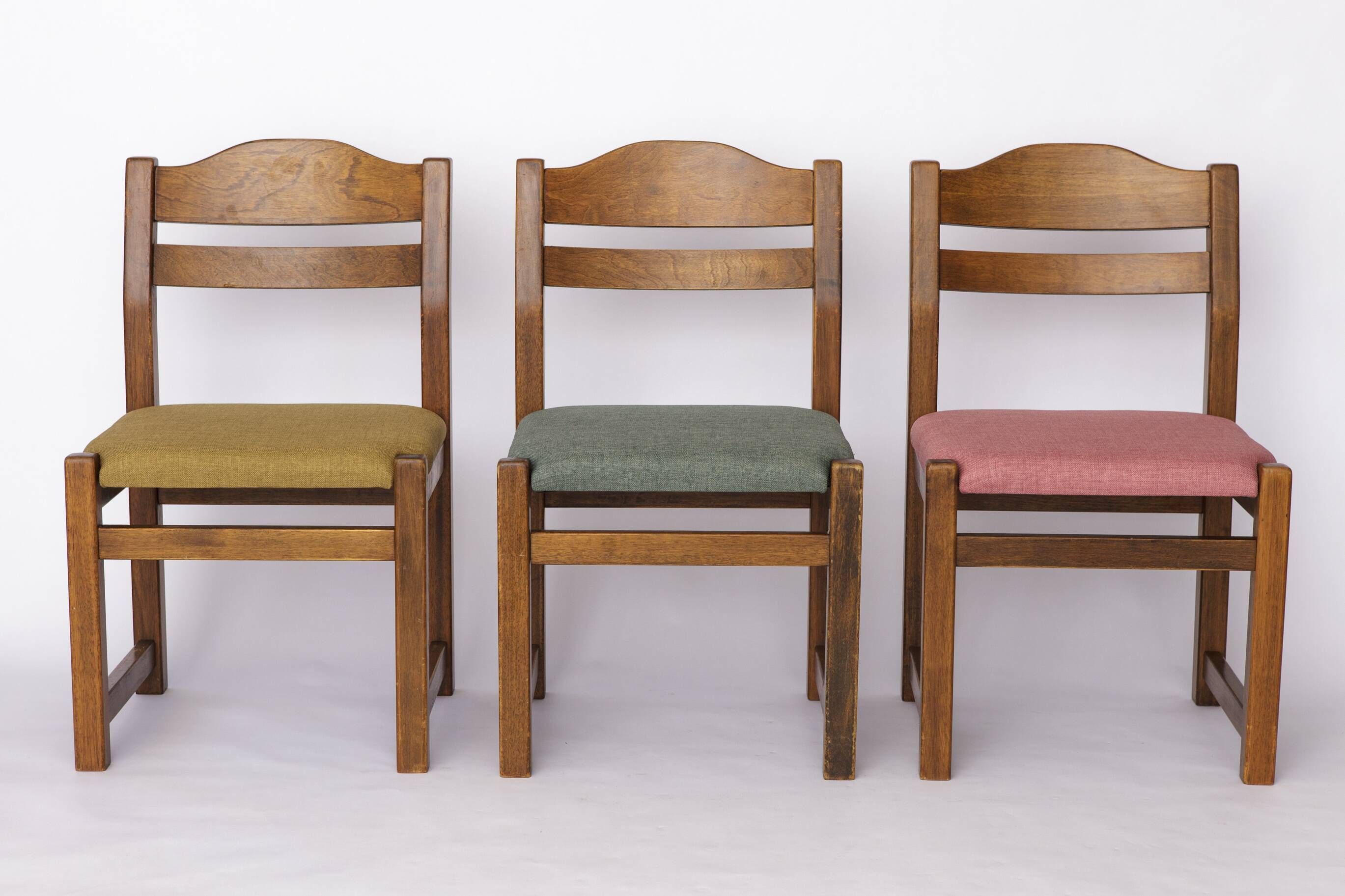 Set of 5 Vintage Dining Chairs, 1960s–1970s | Colorful Upholstered Vintage