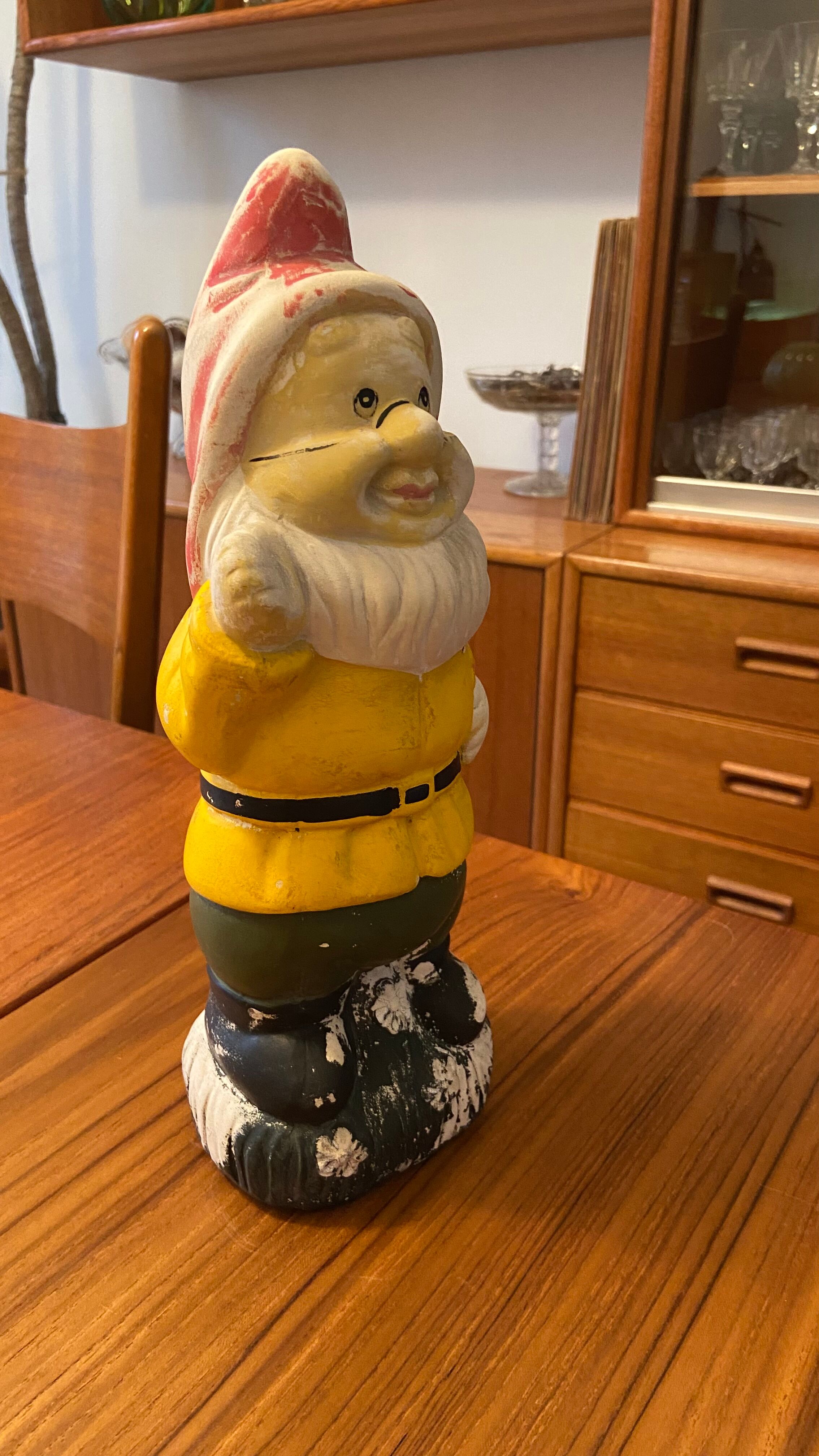 Ancient terracotta garden gnome