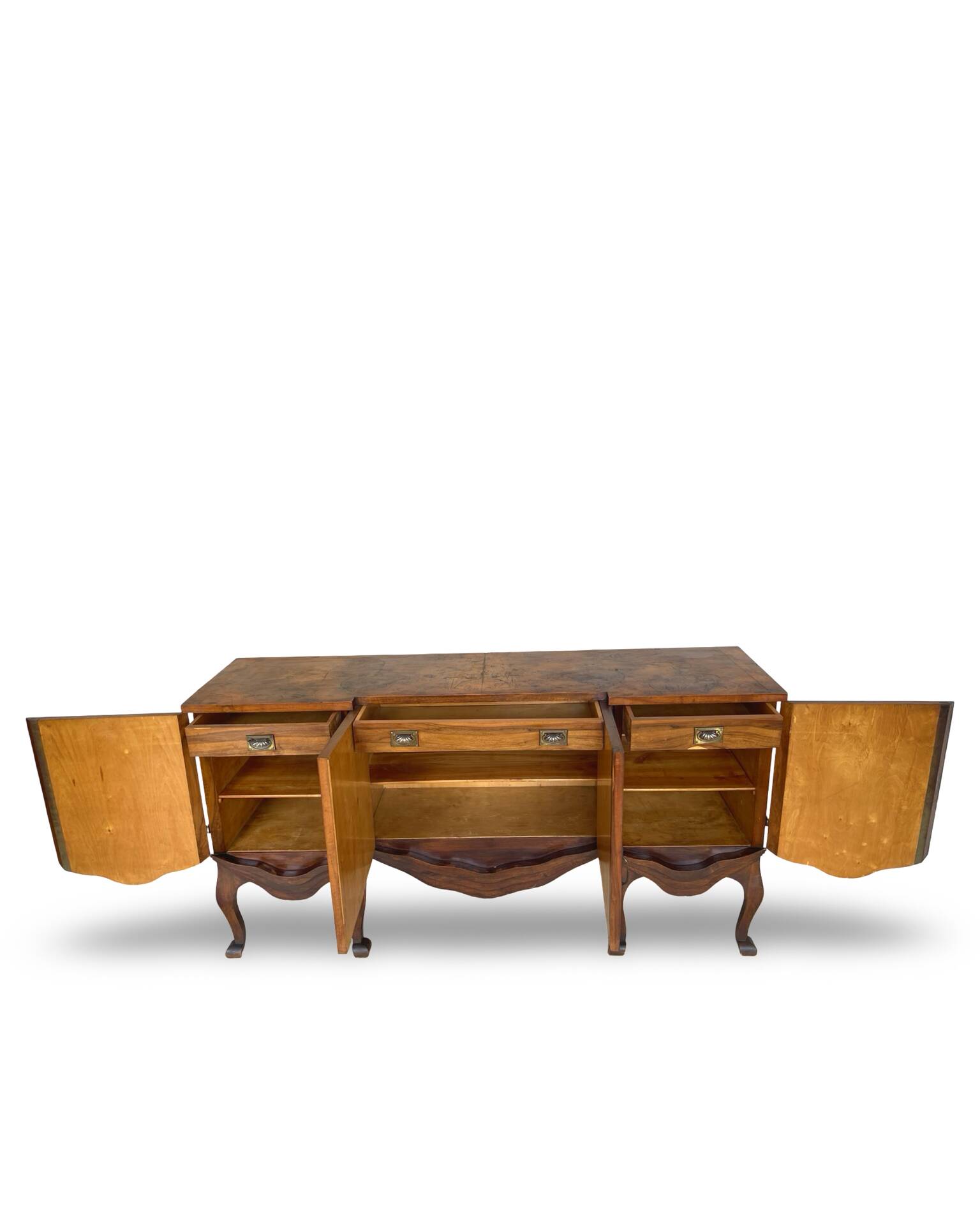 Walnut buffet, antique Italian, 1930s.