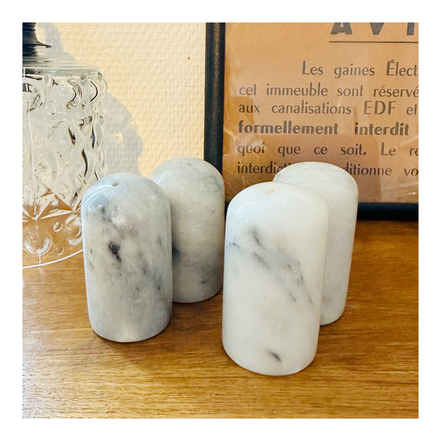 Marble salt and pepper shaker