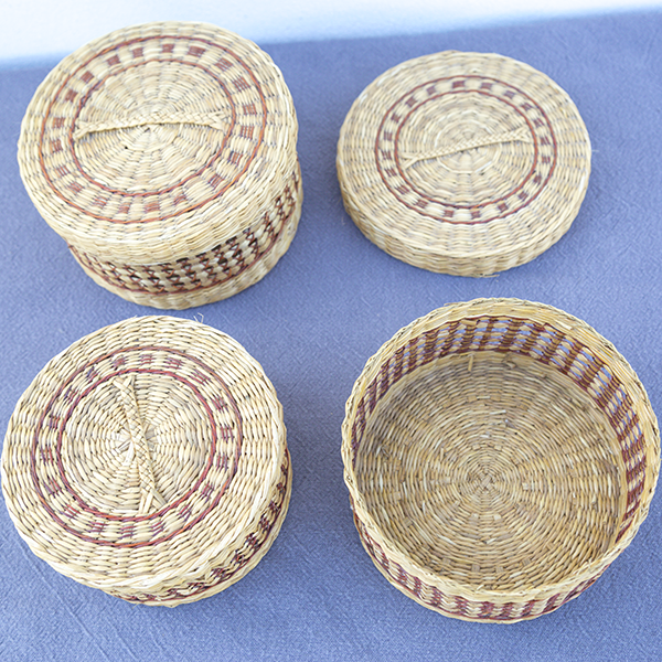 Ste of 3 boxes in vintage wicker