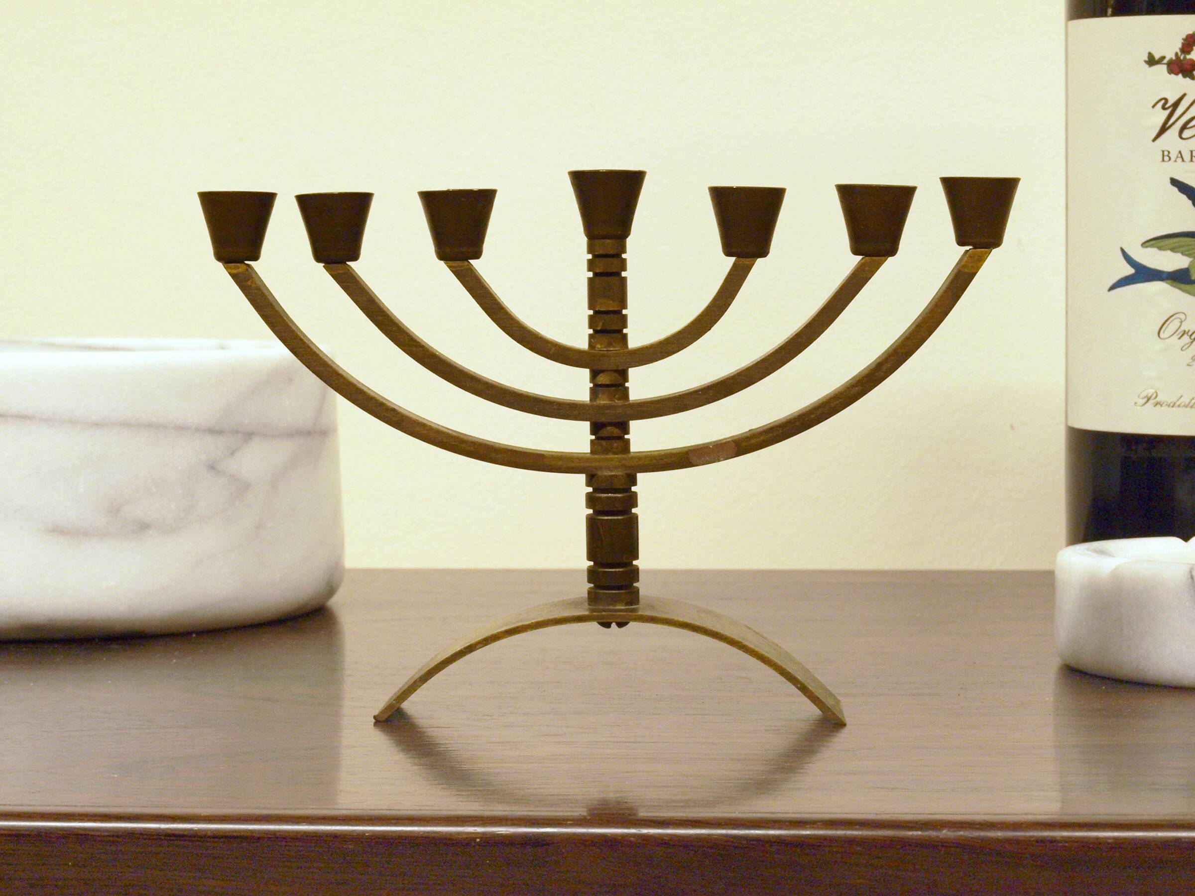 Bronze Menorah, made in Israel, 1970