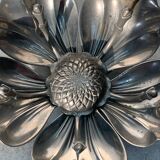 Silver metal flower with removable petals