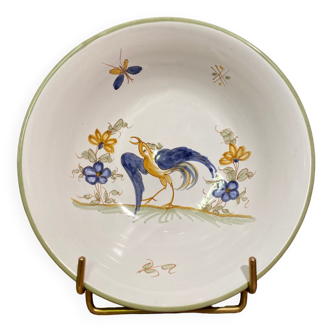 Bowl, hollow plate, earthenware cup decoration moustiers signed A. Le Gros Le Muret